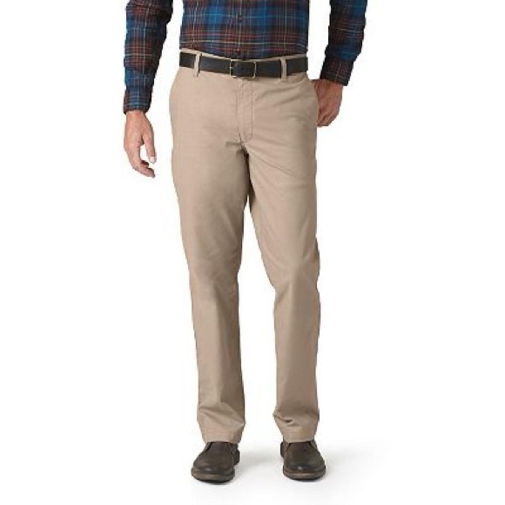 Dockers Men’s 38/28 Pacific On-The-Go Stretch Khaki D2 Straight FlatFront Pants